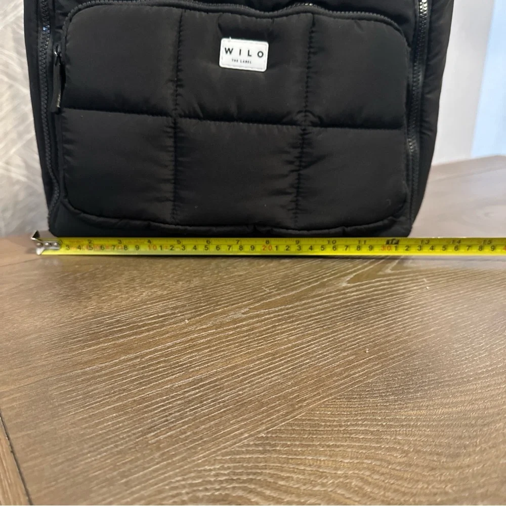 Wilo The Label Black Quilted Travel Backpack - Picture 9 of 10